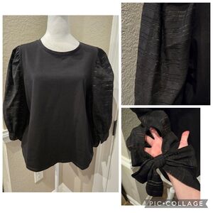 Chico's Bow Sleeve Top, Size 2 (large)